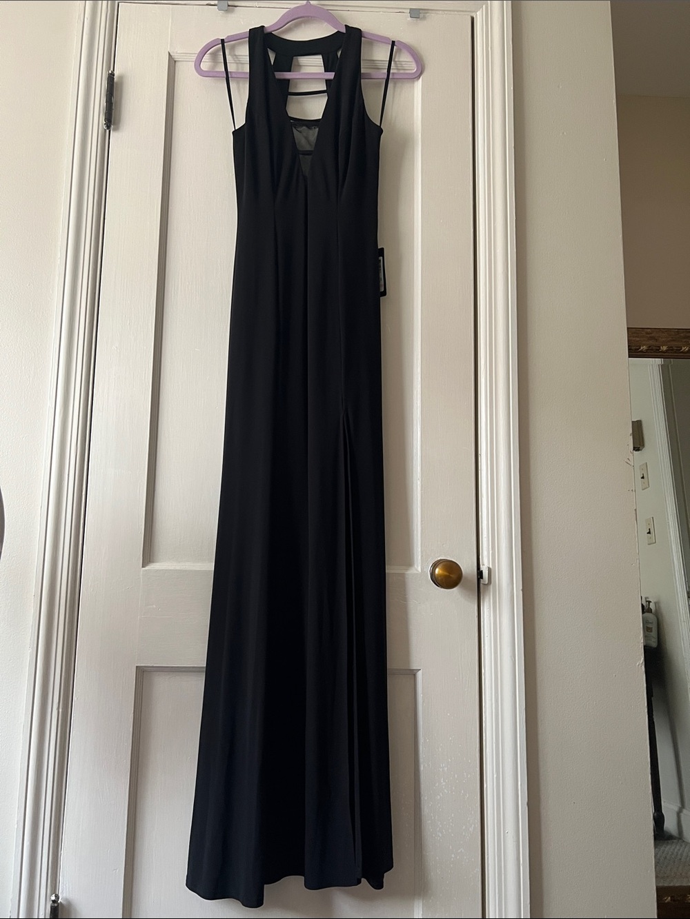 Ignite Evenings Elegant Black Maxi Dress with Strappy Back